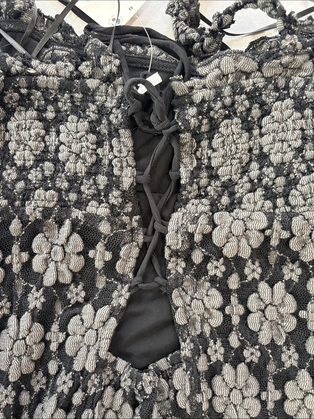 Free People Black Floral Lace Maxi with Ruffled Straps - Picture 6 of 6